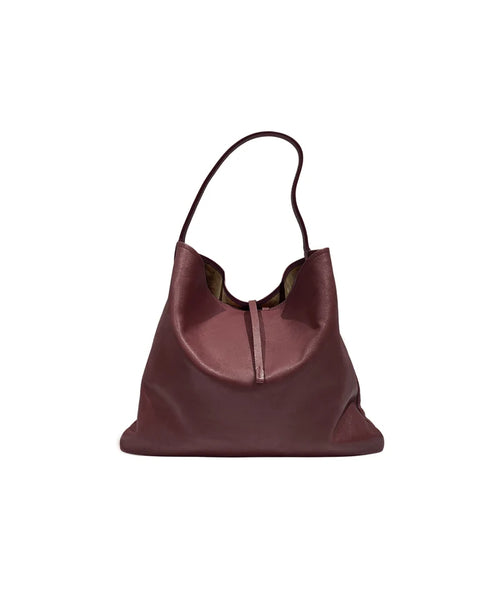 BONASTRE 10 Rue du Perche tote in burgundy calf leather, front view