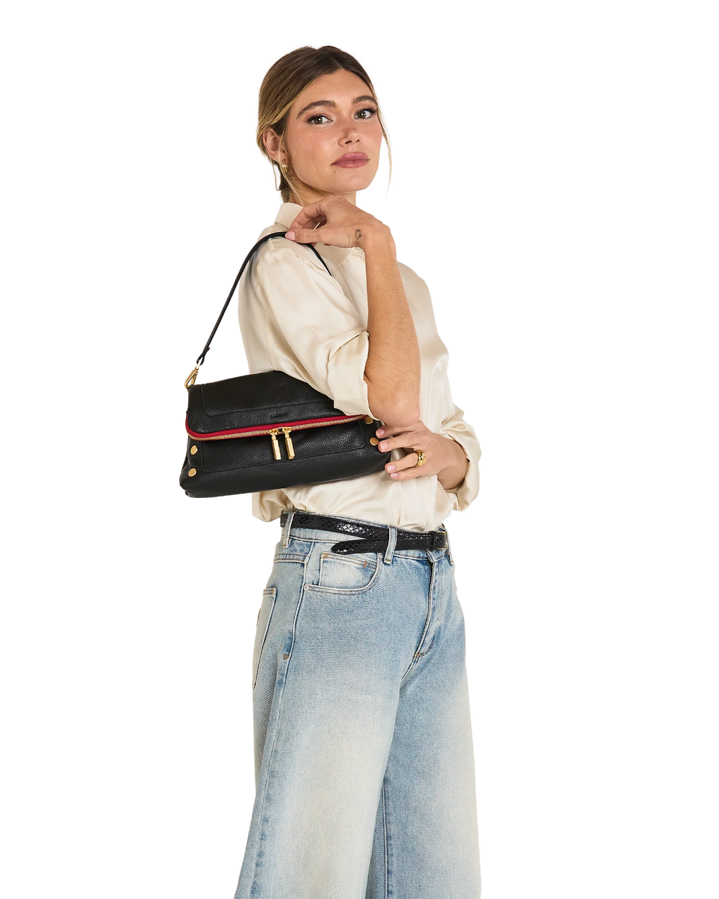 The bag carried on its short shoulder strap